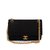Timeless Chanel vintage klassische Zweimaterialtasche aus Jersey und schwarzem Leder in gutem Zustand! Tuch  ref.111237