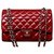 Timeless Chanel Patente Red Jumbo saco clássico flap Vermelho Couro envernizado  ref.111788