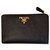 Prada leather wallet Black  ref.111876