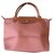 Powder pink bag Longchamp size S Silvery Nylon  ref.111905