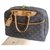 Louis Vuitton Deauville Brown Leather Cloth  ref.112004