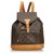 Louis Vuitton Monogram Montsouris MM Brown Leather Cloth  ref.112126