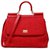 Dolce & Gabbana Sizilien Maxi-Tasche Rot Leder  ref.112160