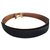 Hermès Cintura reversibile con fibbia per cintura H & Leather Nero Pelle  ref.112178