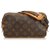 Louis Vuitton Monogram Marly Bandouliere Brown Leather Cloth  ref.112828