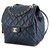 Mochila De Cuero Chanel Azul  ref.113101