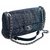 Chanel Saco de aba em denim cruzado Azul Couro John  ref.113165