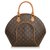 Louis Vuitton Monogram Ellipse MM Brown Leather Cloth  ref.113189
