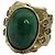 Roland Schad ring, giallo oro, diamanti di giada e brown. - vista 3