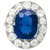 inconnue Platinum ring centered with a sapphire of 6,06 carat, surrounding diamonds.  ref.113492