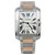 Relógio Cartier, "Tanque Inglês XL",  subiu ouro e aço.  ref.113541