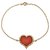 inconnue Bracelet coeur en or jaune et corail.  ref.113543