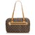 Louis Vuitton Monogram Cite GM Brown Leather Cloth  ref.114056