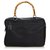 Gucci Bamboo Nylon Handbag Black Leather Patent leather Cloth  ref.114096