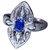 Autre Marque ART DECO ring 18K and 4 diamants Metallic White gold  ref.114592