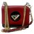 FENDI KAN I F SMALL BAG SHOULDER BAG Brown Red Leather  ref.114805