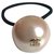 Chanel Elastique bijoux perle Écru  ref.115134