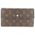 Carteira com três dobras de Louis Vuitton Marrom Lona  ref.115257