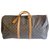 Louis Vuitton keepall 60 Brown Leather Cloth  ref.115282