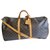 Louis Vuitton keepall 60 Bandoulière Brown Leather Cloth  ref.115283