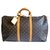 Louis Vuitton keepall 50 Brown Leather Cloth  ref.115285