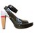 Céline open patent leather sandals Pink White Khaki Wood  ref.115542