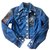 Christian Lacroix short denim jacket with stud applications Blue  ref.115546
