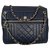 Chanel Shopping Blue Navy blue Leather  ref.115592