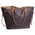 Louis Vuitton Neverfull MM Bag di Vuitton Caramello Marrone scuro Pelle Tela  ref.115607