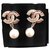 Chanel Silberohrringe und Logo CC mit C / kleinen Perlen (Nachahmung) und ein C / Swarovski-Kristall in mehreren Farben und eine Perle (Nachahmung) während: Runde Form. Mehrfarben Geld  ref.115667