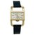 Montre Jaeger Lecoultre & Hermès, modèle "Etrier" en or jaune, bracelet cuir.  ref.115696