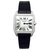 Cartier watch, model "Santos Dumont" in white gold and diamonds on leather.  ref.115717