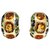 Boucles d'oreilles Chanel, modèle "Coco", or jaune et pierres fines. Or blanc  ref.115718