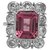 inconnue Platinum entourage ring, diamonds and pink tourmaline.  ref.115765