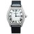 Cartier watch, model "Turtle", in white gold and diamonds on satin.  ref.115772