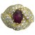 Boucheron-Ring aus Gelbgold, Diamanten und Rubine. Gelbes Gold  ref.115861