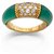 Van Cleef & Arpels ring model "Philippine" yellow gold, shiny and green agate.  ref.115887