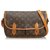 Louis Vuitton Monogram Sac Gibeciere MM Brown Leather Cloth  ref.116082