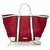 Burberry Cuero Jameson Satchel Blanco Roja  ref.116141