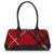 Burberry Plaid Felt Handbag Black Red Leather Cloth  ref.116144