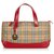 Burberry Plaid Canvas Tote Bag Brown Multiple colors Beige Leather Cloth Cloth  ref.116159