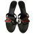 Gucci sandalias negras Negro Cuero  ref.116172
