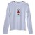 Céline Long Sleeve Rhinestone Embellished Jersey Top T-Shirt Size S SMALL White Cotton Elastane  ref.116513