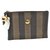 Fendi Pequin Clutch Bag Brown Cloth  ref.116627