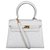 Hermès Mini Kelly Handtasche 20 Strauß- und Goldschmuck Weiß Exotisches Leder  ref.116985