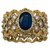 Yellow gold Buccellati headband ring, diamonds and sapphire.  ref.117131