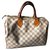 Louis Vuitton Speedy 30 checkerboard Eggshell Leather Cloth  ref.117190