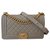Chanel Mittlere Le Boy Flap-Tasche Grau Leder  ref.117204