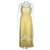 Temperley London Vestido maxi embelezado de renda Amarelo Seda Algodão  ref.117431