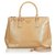Prada Brown Medium Saffiano Lux lined Zip Galleria Satchel Beige Leather  ref.117447